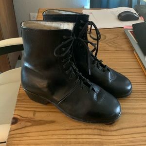 Ladies Civil War Boots Black Leather Size 9 1/2
